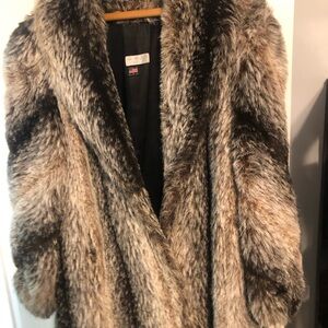 Racoon faux fur coat